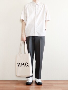 「Steven Alan（スティーブンアラン）のアイテム（スニーカー）」を使った、kitsuneさん（メンズ・182cm）の夏コーディネート