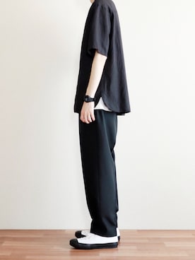 「Steven Alan（スティーブンアラン）のアイテム（スニーカー）」を使った、kitsuneさん（メンズ・182cm）の夏コーディネート