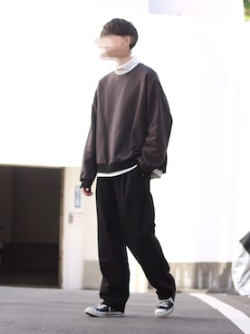 「UNIQLO（ユニクロ）のタートルネックT（長袖）（Tシャツ/カットソー）」を使った、kitsuneさん（メンズ・182cm）の秋コーディネート