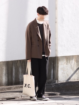 「UNIQLO（ユニクロ）のタートルネックT（長袖）（Tシャツ/カットソー）」を使った、kitsuneさん（メンズ・182cm）の秋コーディネート