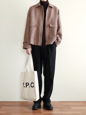 「無印良品」｜kitsuneさん（メンズ・182cm）の冬コーディネート