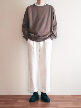 「UNIQLO（ユニクロ）のアイテム（スウェット）」を使った、kitsuneさん（メンズ・182cm）の冬コーディネート