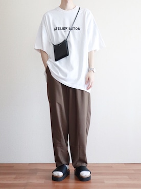 「アイテム（ボディバッグ/ウエストポーチ）」を使った、kitsuneさん（メンズ・182cm）の春コーディネート