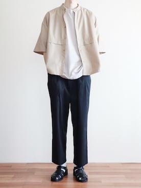 「アイテム（サンダル）」を使った、kitsuneさん（メンズ・182cm）の春コーディネート