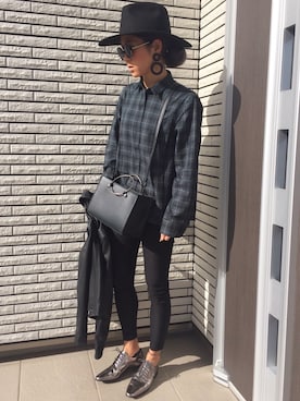 「SPIRALGIRL（スパイラルガール）のアイテム（ライダースジャケット）」を使った、12anna23さん（レディース・159cm）の冬コーディネート