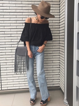 「MOUSSY（マウジー）のWOODEN SOLE SABOT（サンダル）」を使った、12anna23さん（レディース・159cm）の春コーディネート