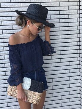 「rienda（リエンダ）のアイテム（キャップ）」を使った、12anna23さん（レディース・159cm）の春コーディネート