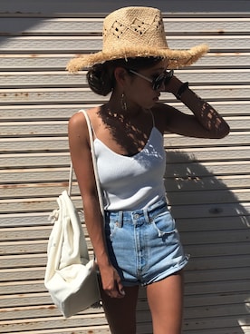 「Ameri（アメリ）のアイテム（バックパック/リュック）」を使った、12anna23さん（レディース・159cm）の夏コーディネート