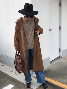 「MURUA（ムルーア）のプラットフォームスリムブーツ（その他シューズ）」を使った、12anna23さん（レディース・159cm）の秋コーディネート