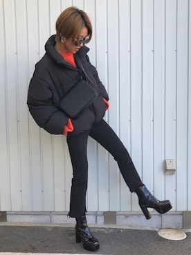 「Rodeo Crowns（ロデオクラウンズ）のアイテム（ブルゾン）」を使った、12anna23さん（レディース・159cm）の冬コーディネート