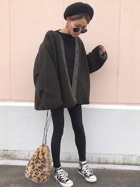 「CLANE（クラネ）のREVERSIBLE MILITARY BOA JACKET（その他アウター）」を使った、12anna23さん（レディース・159cm）の冬コーディネート