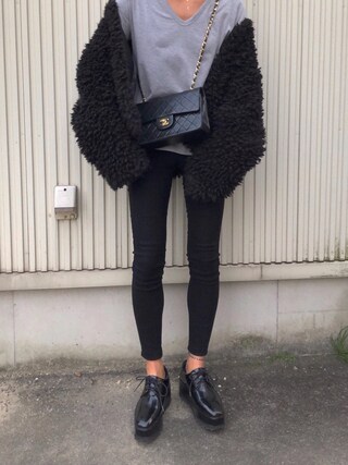 12anna23 is wearing MOUSSY "CURLED F/FUR COAT"