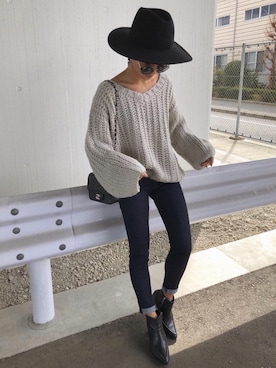 「HONEY（ハニー）のアイテム」を使った、12anna23さん（レディース・159cm）の冬コーディネート