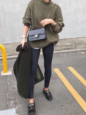 「CLANE（クラネ）のREVERSIBLE MILITARY BOA JACKET（その他アウター）」を使った、12anna23さん（レディース・159cm）の冬コーディネート