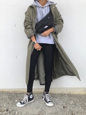 「アイテム（トレンチコート）」を使った、12anna23さん（レディース・159cm）の春コーディネート