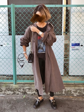 「秋のカフェオレコーデ」｜「アイテム（トレンチコート）」を使った、12anna23さん（レディース・159cm）の秋コーディネート