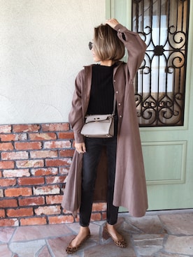 「MOUSSY（マウジー）のHW Rebirth L/BLACK SKINNY（デニムパンツ）」を使った、12anna23さん（レディース・159cm）の冬コーディネート