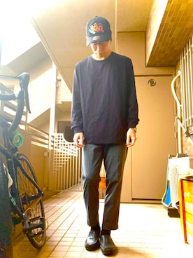 「Clarks（クラークス）のアイテム（スリッポン）」を使った、まさおさん（メンズ・165cm）の春コーディネート