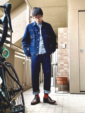 「SHIPS JET BLUE（シップスジェットブルー）のアイテム（シューズ）」を使った、まさおさん（メンズ・165cm）の春コーディネート