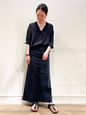 「アイテム（スカート）」を使った、mizunaさん（メンズ・162cm）の春コーディネート