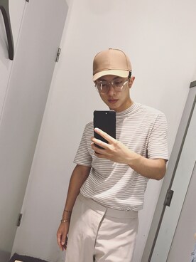 「COS（コス）のアイテム（キャップ）」を使った、edrui0102さん（メンズ・175cm）の夏コーディネート