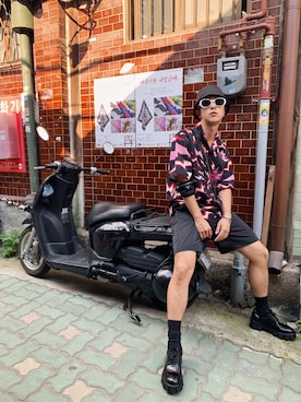 「PRADA（プラダ）のアイテム（その他シューズ）」を使った、edrui0102さん（メンズ・175cm）の夏コーディネート