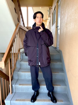 「アイテム（ダウンジャケット/コート、レッド系）」を使った、りょう(ちょっと間おやすみ中！！)さん（メンズ・170cm）の冬コーディネート