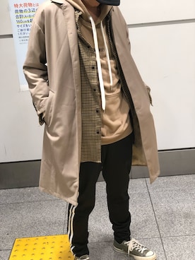 「CONVERSE（コンバース）のアイテム（パーカー）」を使った、beginさん（メンズ・175cm）の秋コーディネート