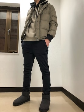 「AKM（エイケイエム）のアイテム（ジャケット/アウター）」を使った、beginさん（メンズ・175cm）の冬コーディネート