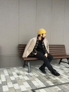 「JOURNAL STANDARD relume（ジャーナルスタンダード　レリューム）のアイテム（ムートンコート）」を使った、TOMO-KINGさん（メンズ・168cm）の秋コーディネート