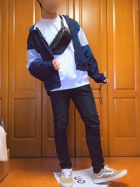 「RAGEBLUE（レイジブルー）のアイテム（ナイロンジャケット）」を使った、みやびさん（メンズ・177cm）の冬コーディネート