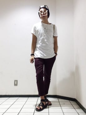 「TOPMAN（トップマン）のアイテム（スラックス）」を使った、kzさん（メンズ・173cm）の夏コーディネート
