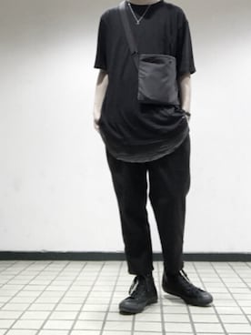 「RICK OWENS」｜「アイテム（スラックス）」を使った、kzさん（メンズ・173cm）の春コーディネート