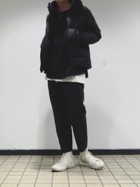 「デサント」｜「アイテム（ダウンジャケット/コート）」を使った、kzさん（メンズ・174cm）の冬コーディネート