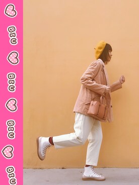 「PULL&BEAR（プルアンドベア）のアイテム（テーラードジャケット）」を使った、桃子心里没有虫さん（レディース・172cm）の冬コーディネート