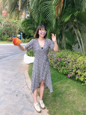 「PULL&BEAR（プルアンドベア）のアイテム（ワンピース/ドレス）」を使った、桃子心里没有虫さん（レディース・172cm）の春コーディネート