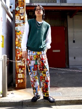 「XLARGE（エクストララージ）のアイテム（パンツ、その他）」を使った、井原翔さん（メンズ・187cm）の春コーディネート