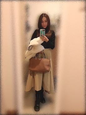 「Champion（チャンピオン）のアイテム（その他アウター）」を使った、MAYUCHIさん（レディース・156cm）の冬コーディネート