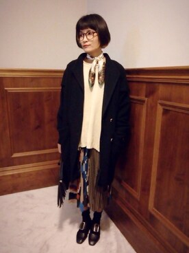 「skirt」｜「アイテム（ダッフルコート）」を使った、AGさん（レディース・160cm）の冬コーディネート