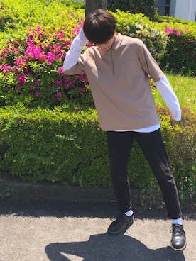 「リドム黒スキニー」｜YUUKIさん（メンズ・175cm）の春コーディネート