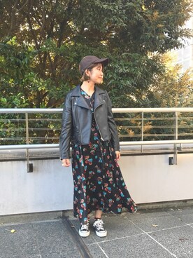 「MILKFED.（ミルクフェド）のアイテム（その他アウター）」を使った、杉本  奈々子さん（レディース・155cm）の秋コーディネート