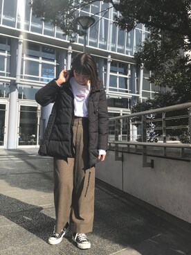 「MILKFED.（ミルクフェド）のアイテム（その他アウター）」を使った、杉本  奈々子さん（レディース・155cm）の冬コーディネート