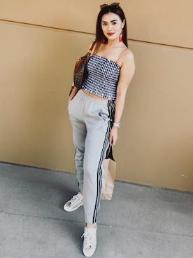 「adidas（アディダス）のアイテム（その他パンツ、その他）」を使った、Yanさん（レディース）の夏コーディネート