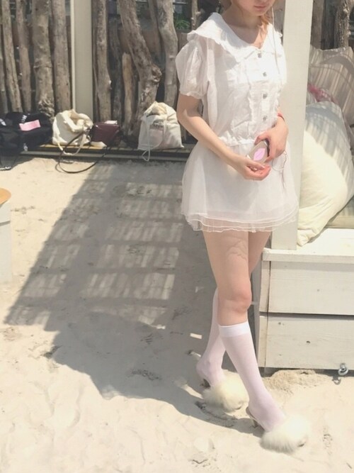 lilLilly ファーサンダル FURミュール ホワイト リルリリー ラルム lilLilly（リルリリー）の「リルリリー [LILICIOUS]FURミュール