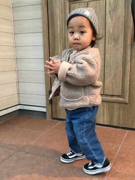 「2歳3ヶ月」｜「アイテム（ニットキャップ/ビーニー）」を使った、いつきさん（キッズ・80cm）の冬コーディネート