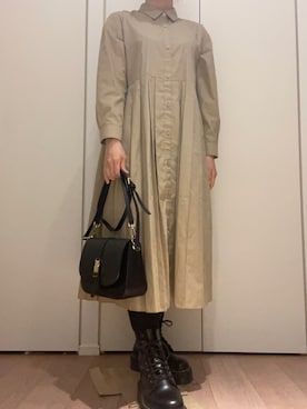 「BEAMS（ビームス）のアイテム（ワンピース）」を使った、akaneさん（レディース・157cm）の春コーディネート