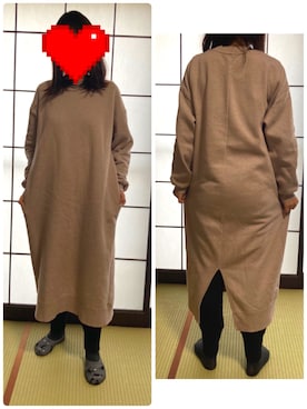 「スリット」｜「アイテム（スウェットパンツ）」を使った、みなみ✨洋服で人を幸服にする人さん（レディース・156cm）の冬コーディネート