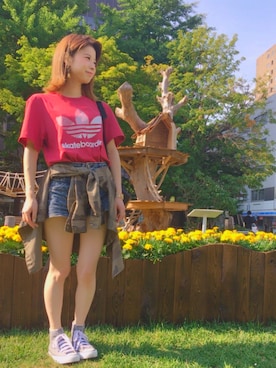 「FOREVER 21（フォーエバー トゥエンティーワン）のアイテム（ミリタリージャケット）」を使った、くぴさん（レディース・152cm）の夏コーディネート