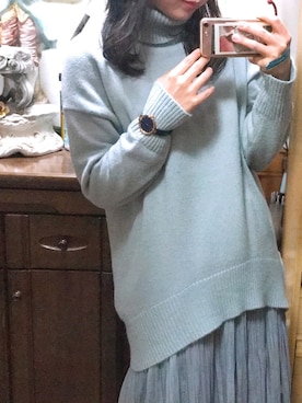 「アイテム（パンプス、グレー系）」を使った、myさん（レディース・154cm）の冬コーディネート