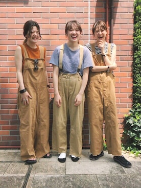 「BBQ」｜「アイテム（オールインワン・サロペット）」を使った、Kawasumi  Tomomiさん（レディース・160cm）の夏コーディネート